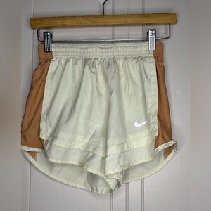 Nike Cream and Tan Athletic Shorts XS